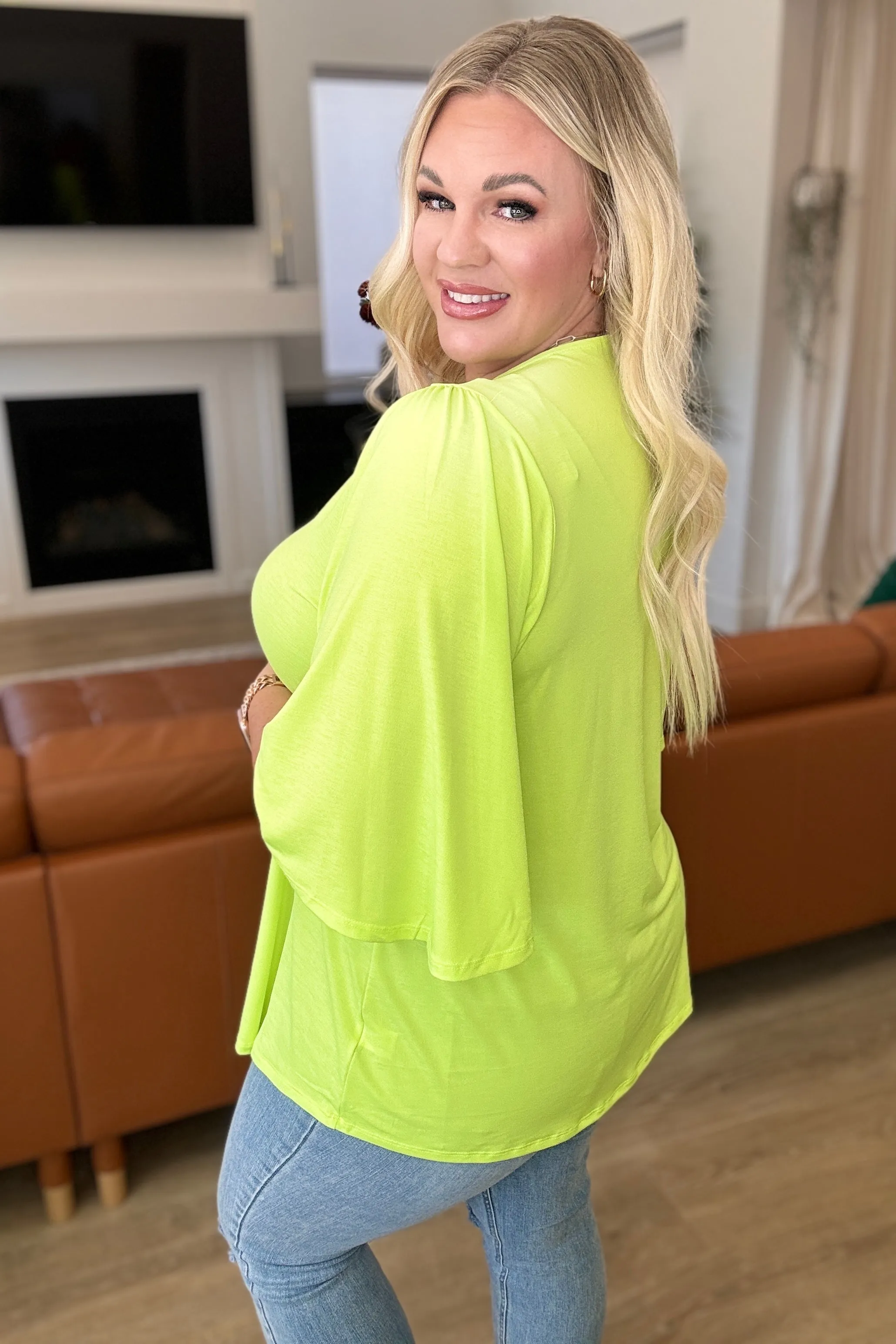 Cali Blouse in Neon Green - OW *FINAL SALE*