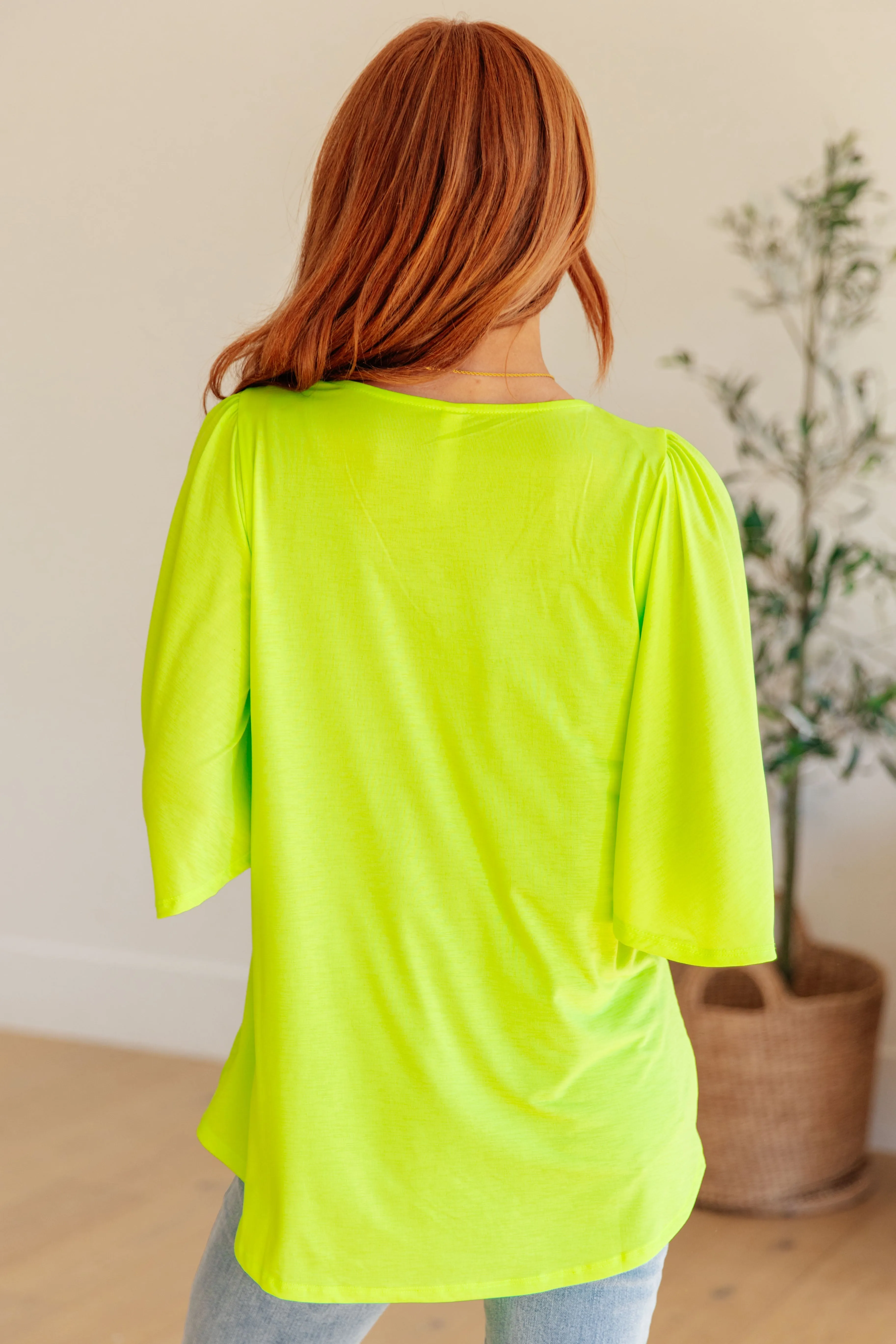 Cali Blouse in Neon Green - OW *FINAL SALE*