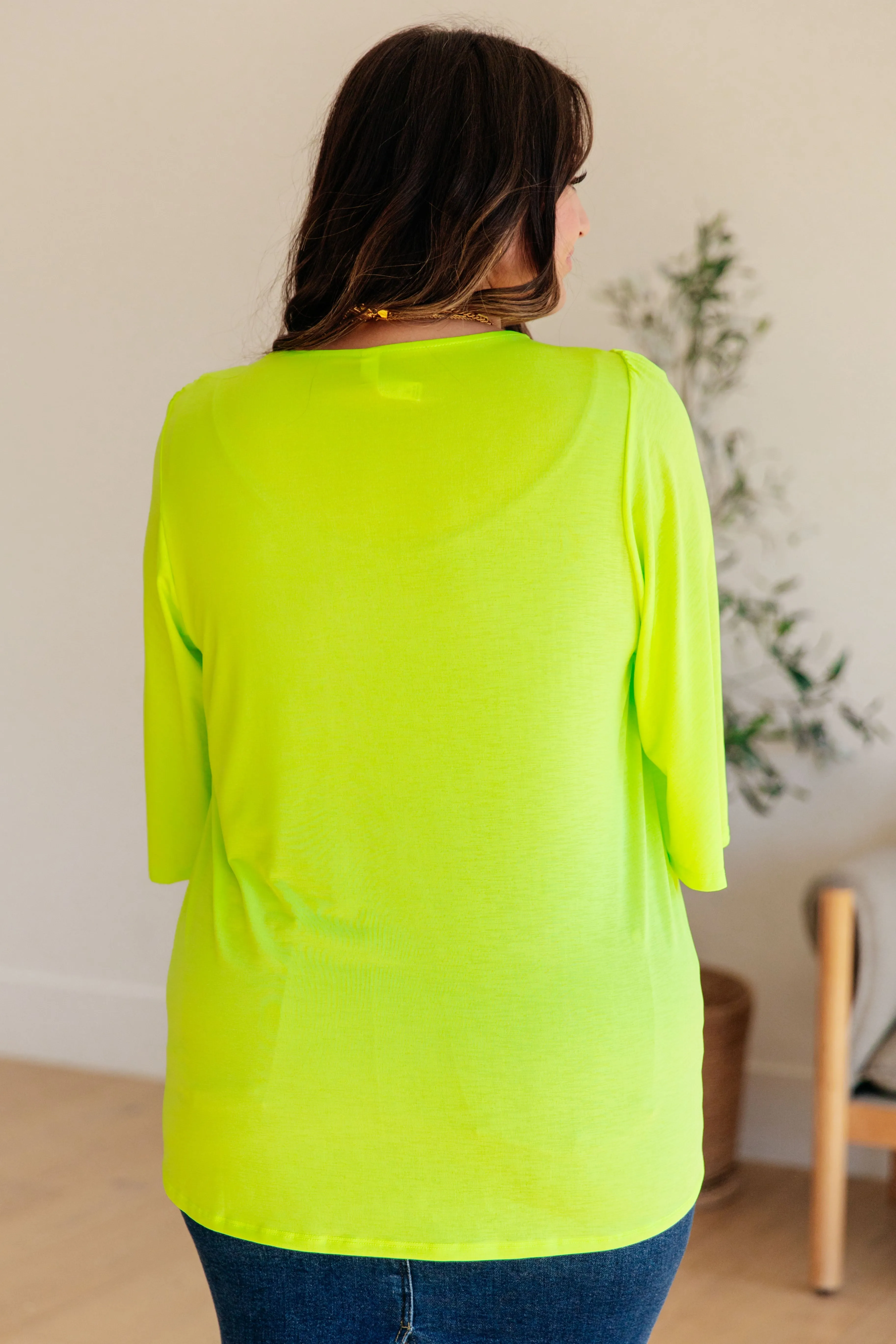 Cali Blouse in Neon Green - OW *FINAL SALE*