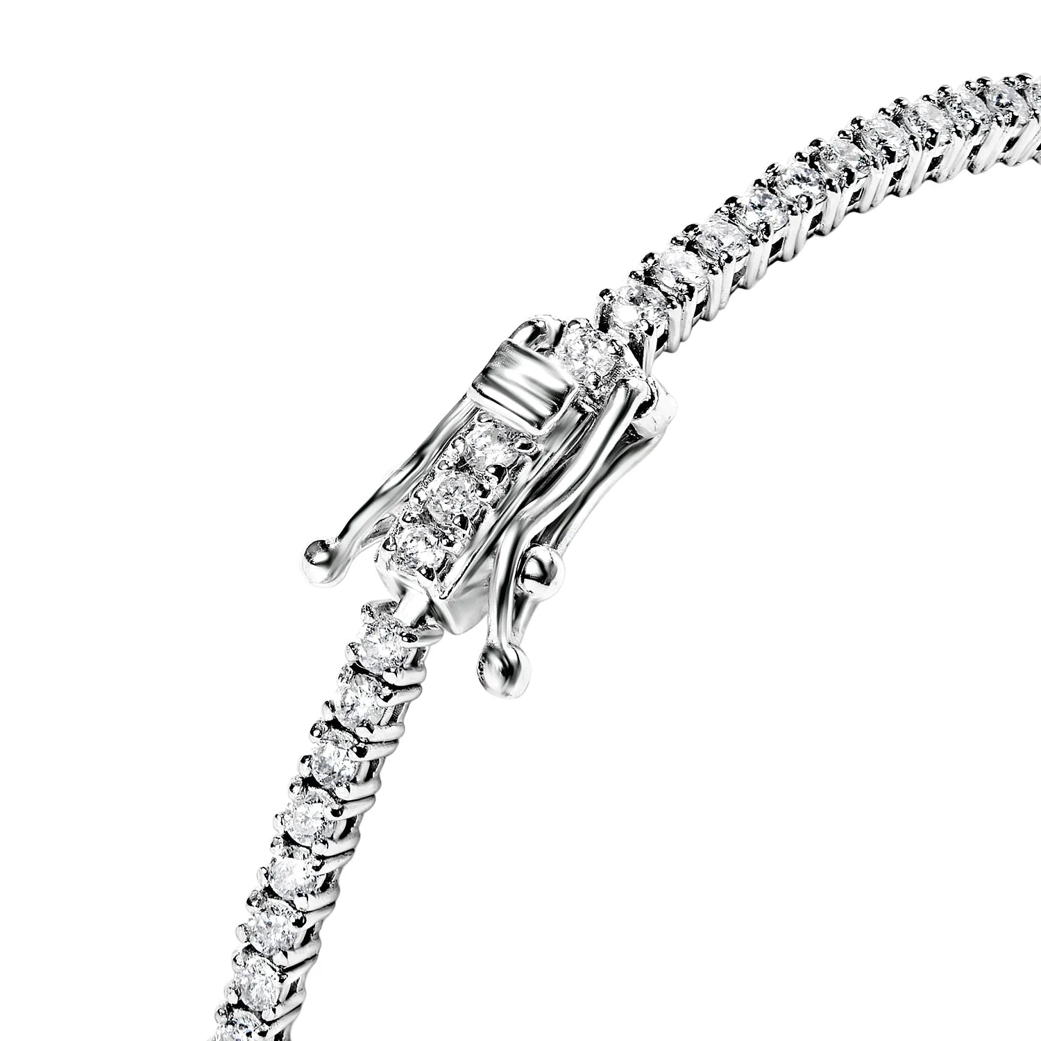 Calliope Whisper Thin 1.50 Carat Round Brilliant Single Row Diamond Tennis Bracelet in 14k White Gold