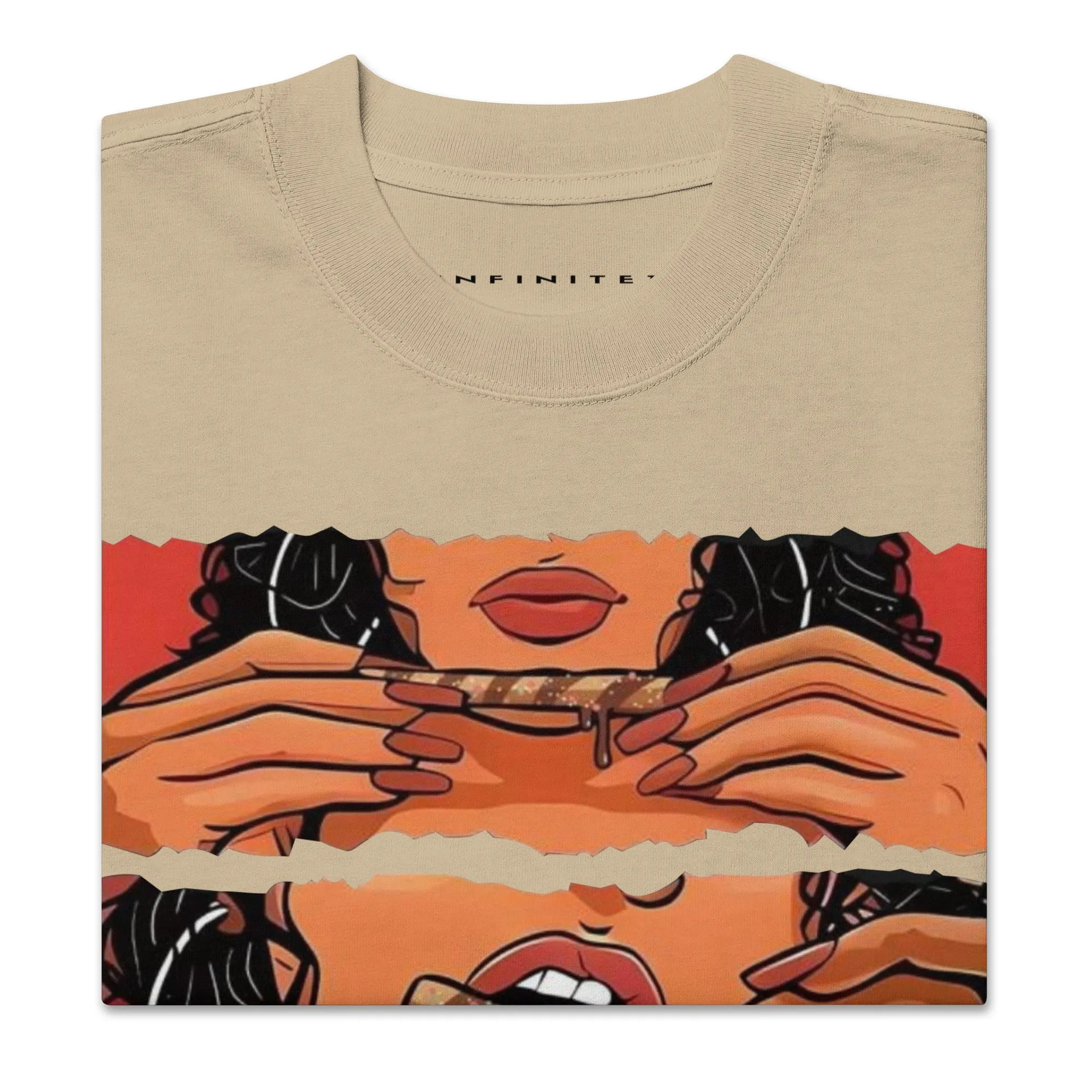 Candy Girl Culture Theme Men's Oversized Faded T-shirt