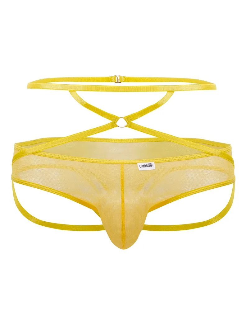 Candyman 99640 Mesh Thongs Yellow