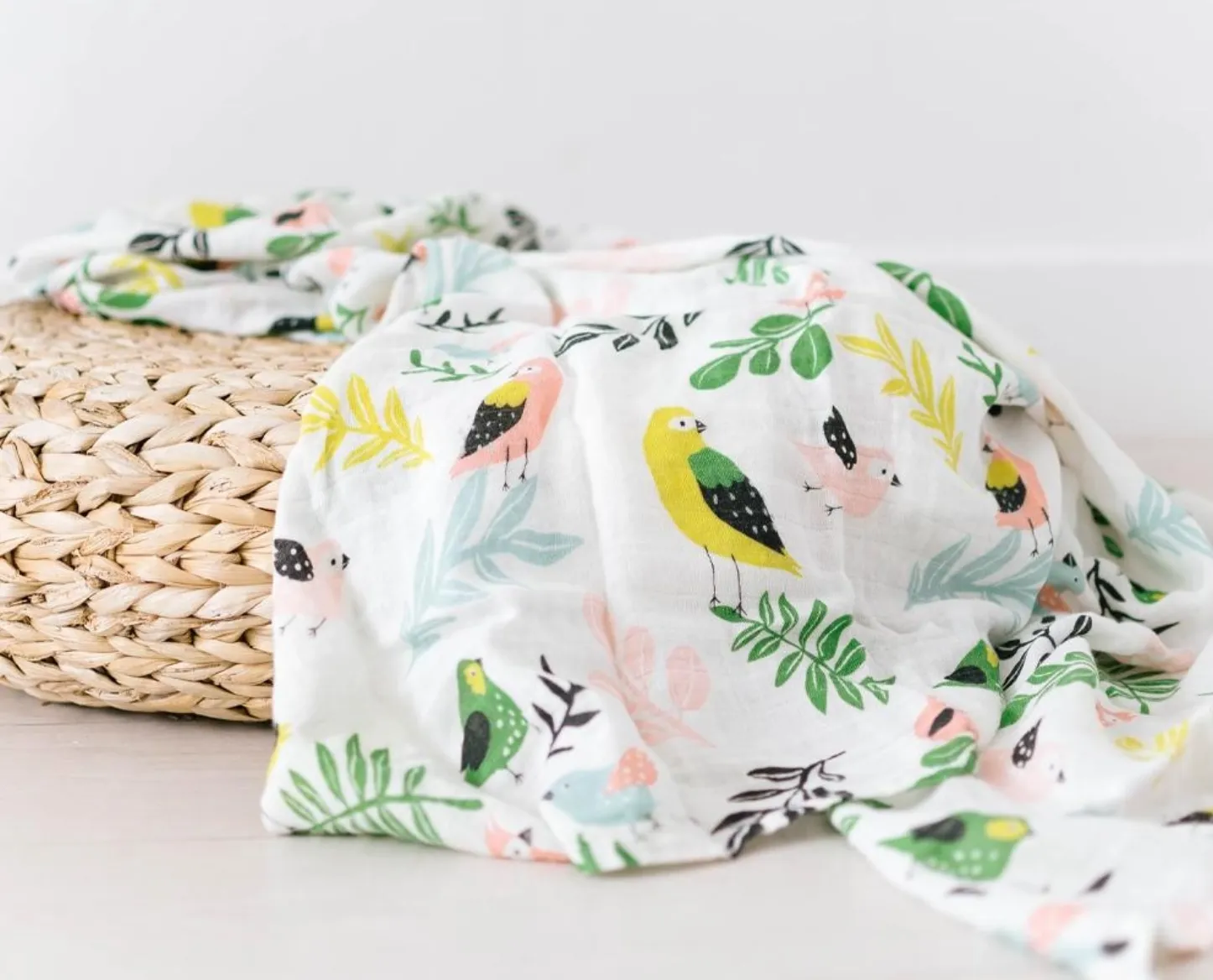 Captain Silly Pants - Single Swaddle Blanket - Tropical Bird