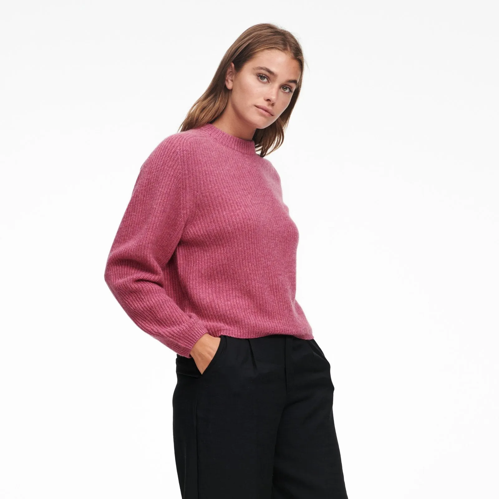 Cashmere Ribbed Mockneck Sweater