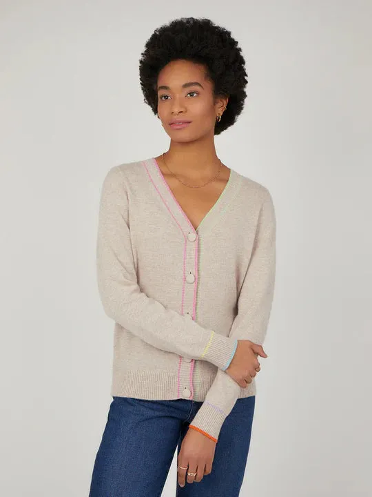 CC Fontana Nat/Taupe Multi Piped Cardigan