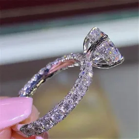 Charm full zircon crystal engagement ring fashion ladies ring new