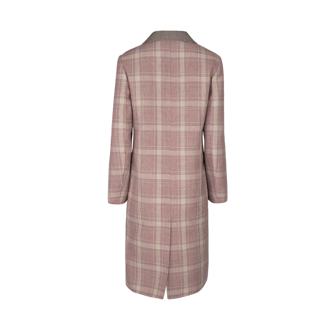 Checked Double-Breasted Coat