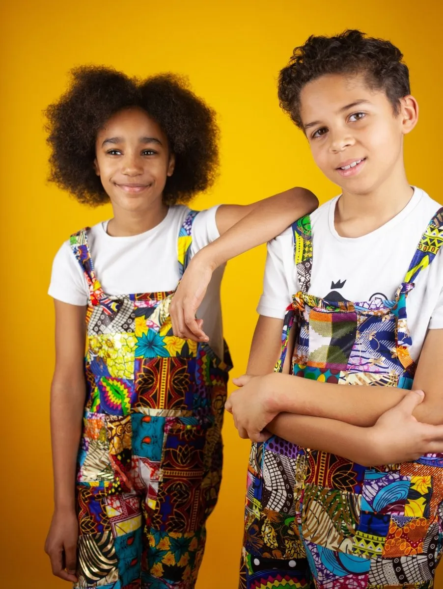 Children's Patchwork Dungarees