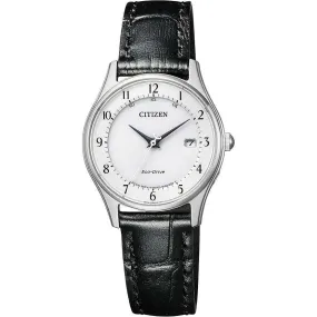 CITIZEN COLLECTION ECO-DRIVE RADIO DIRECT FLIGHT BLACK & WHITE LADIES WATCH ES0000-10A