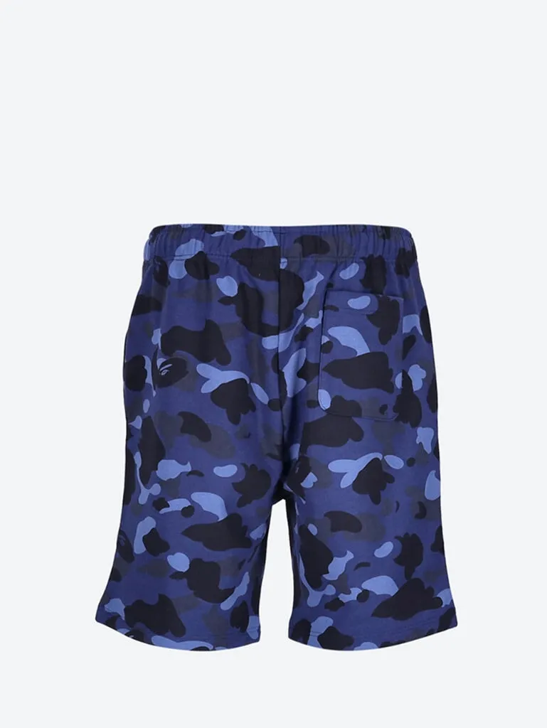 Color camo shark sweatshorts