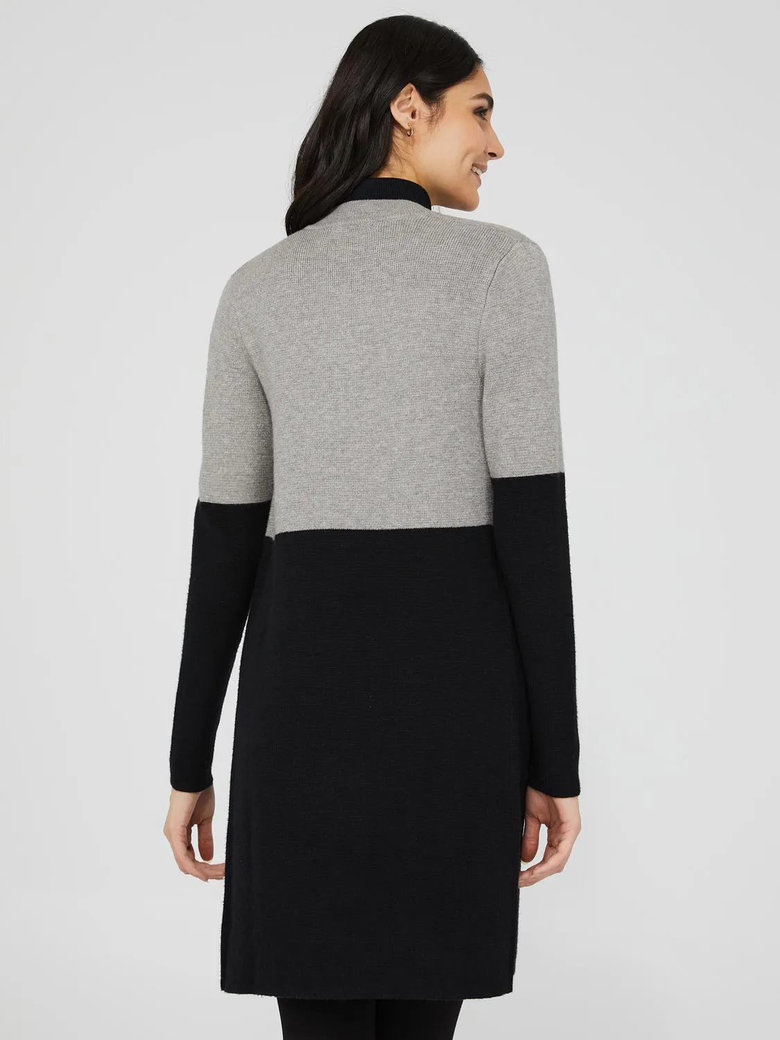 Colourblock Notch Collar Duster