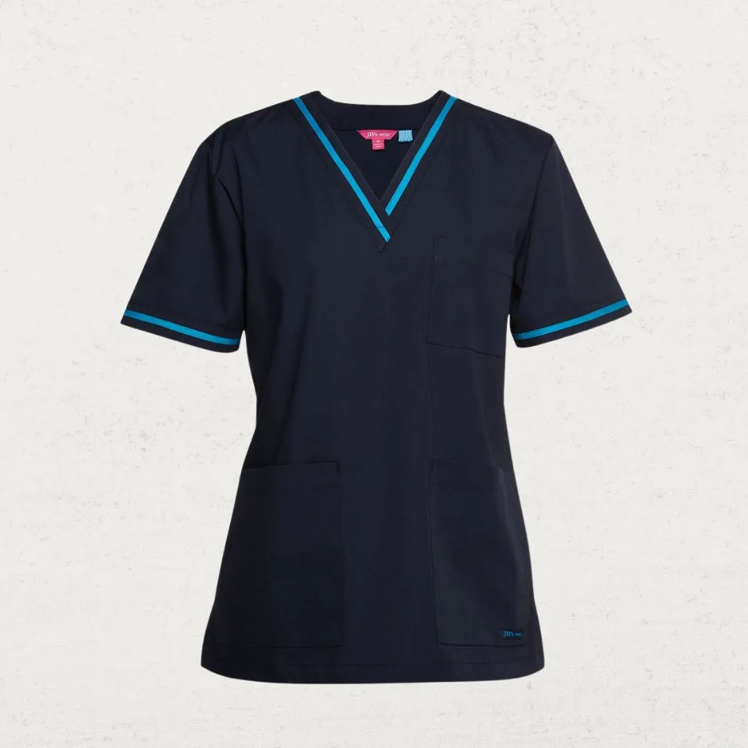 Contrast Scrub Top