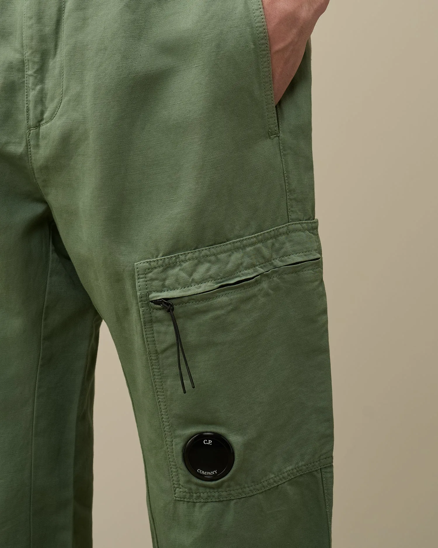 C.P. Company 263A Cotton/Linen Pants - Green