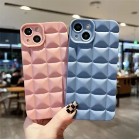 Cute Phone Cases For iPhone 14 13 12 11 Pro Max X XS XR 7 8 Plus - Luxury 3D Diamond Lattice