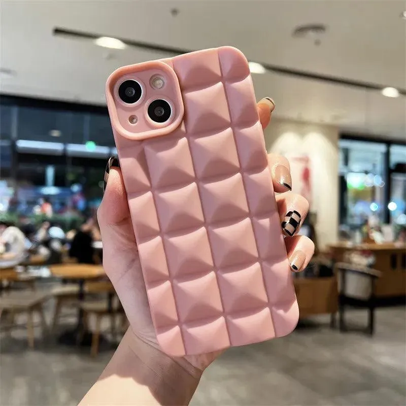 Cute Phone Cases For iPhone 14 13 12 11 Pro Max X XS XR 7 8 Plus - Luxury 3D Diamond Lattice