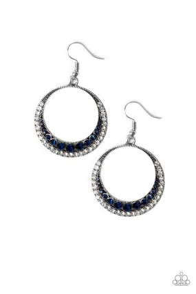 Demanding Dazzle Blue Rhinestone Earrings - Paparazzi Accessories