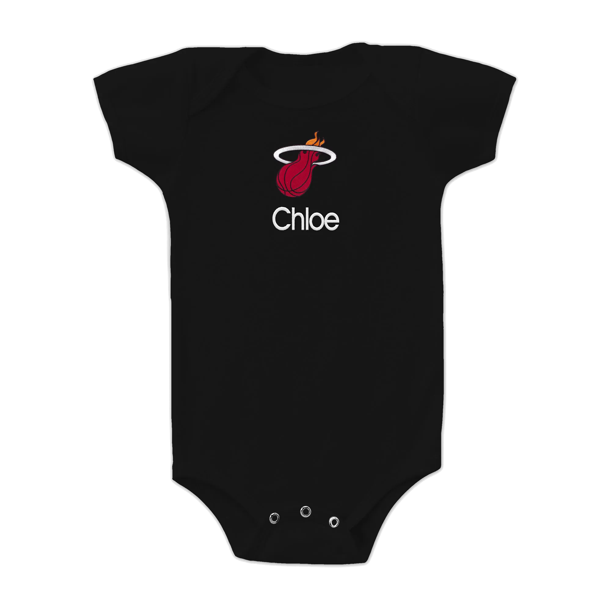 Designs by Chad and Jake Miami HEAT Custom Black Onesie