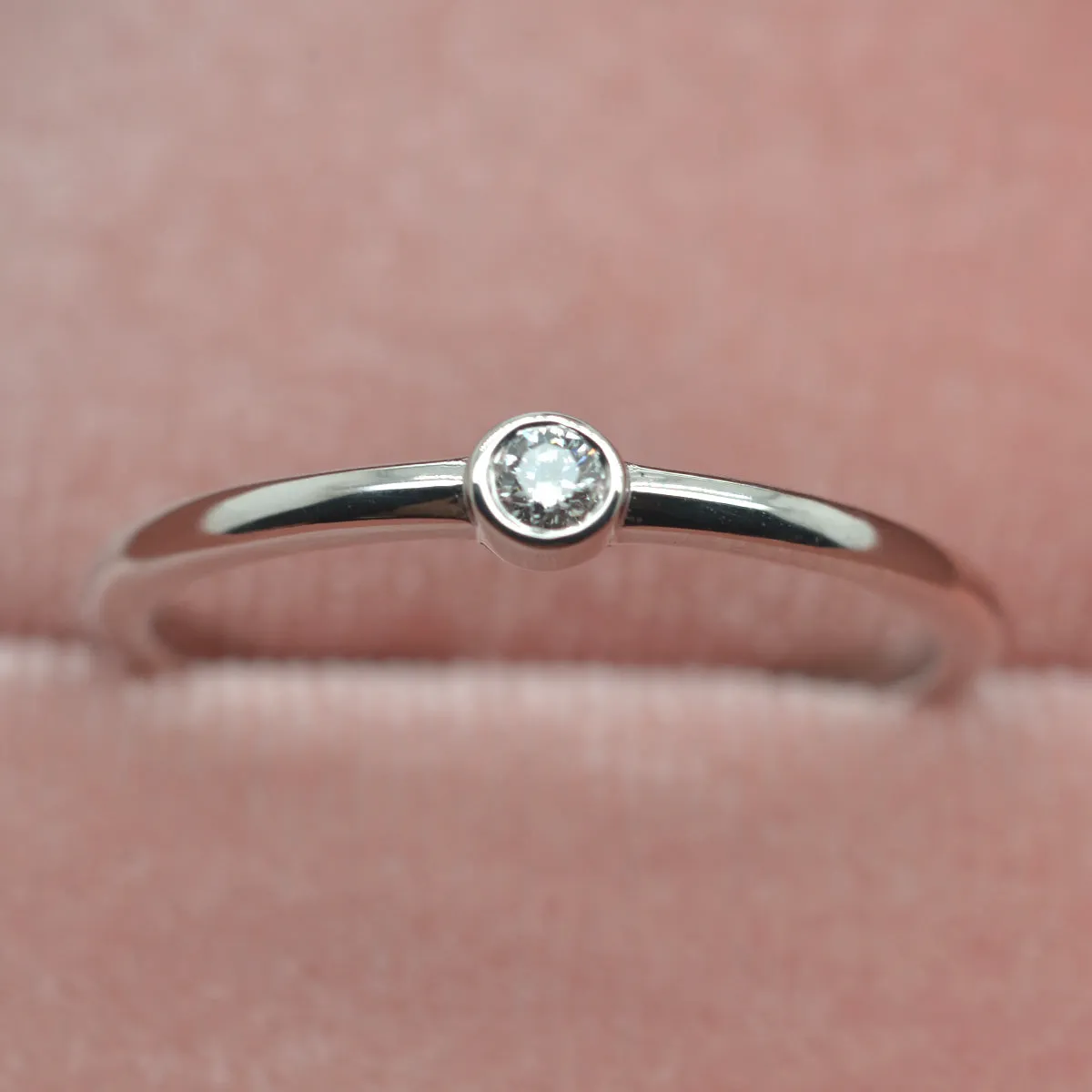 Diamond Bezel pinky ring with 2.2mm Lab Grown Diamond in 14kt Gold Individual or Set