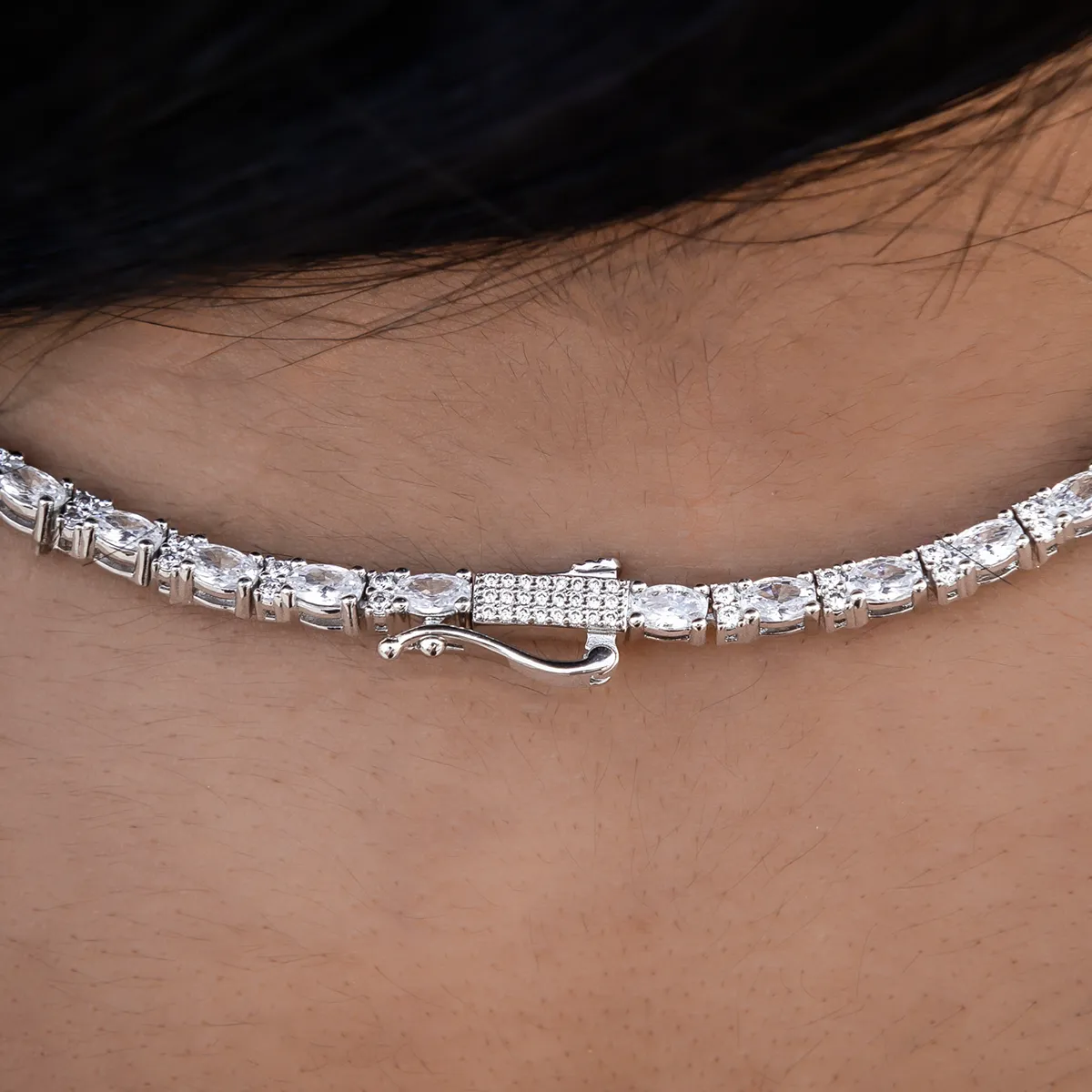 Diamond Mixed Oval Cut Tennis Necklace   Bracelet Bundle - 3mm