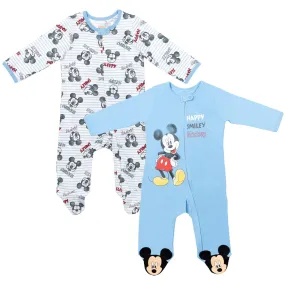 Disney Mickey Mouse 2 Pack Zip Up Sleep N' Play Coveralls