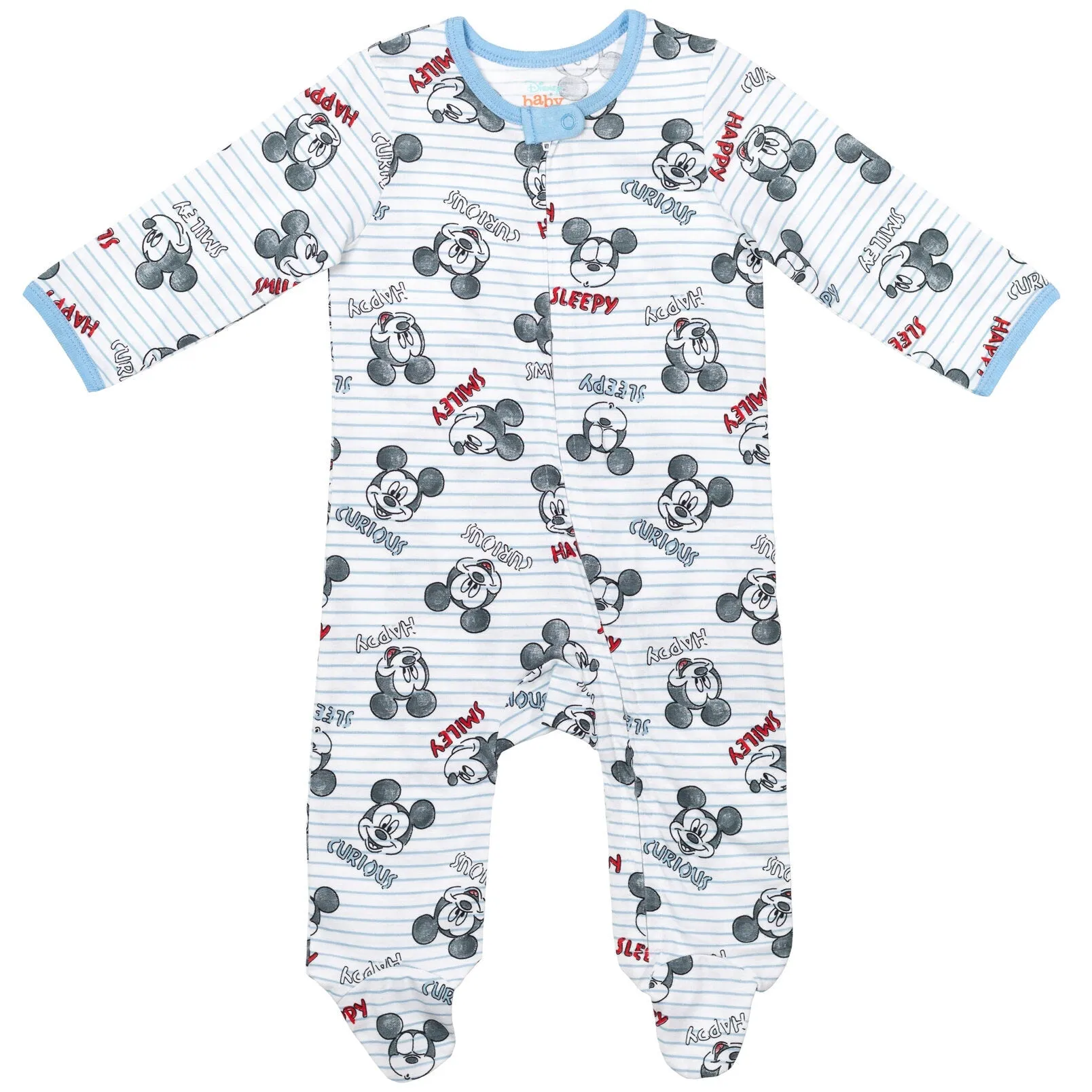 Disney Mickey Mouse 2 Pack Zip Up Sleep N' Play Coveralls