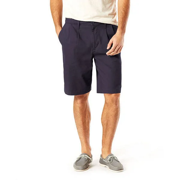 Dockers Men's Double-Pleated Shorts Navy Blue, 30W