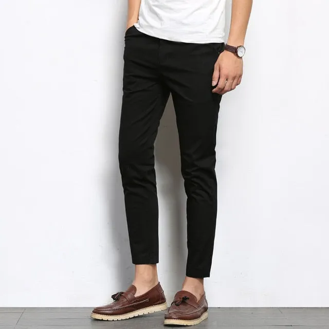 Elastic Ankle-Length Pants