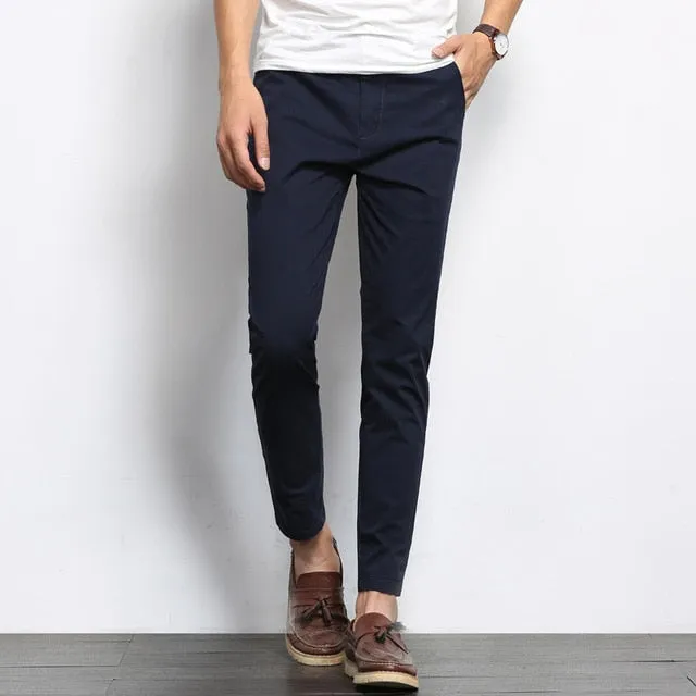 Elastic Ankle-Length Pants