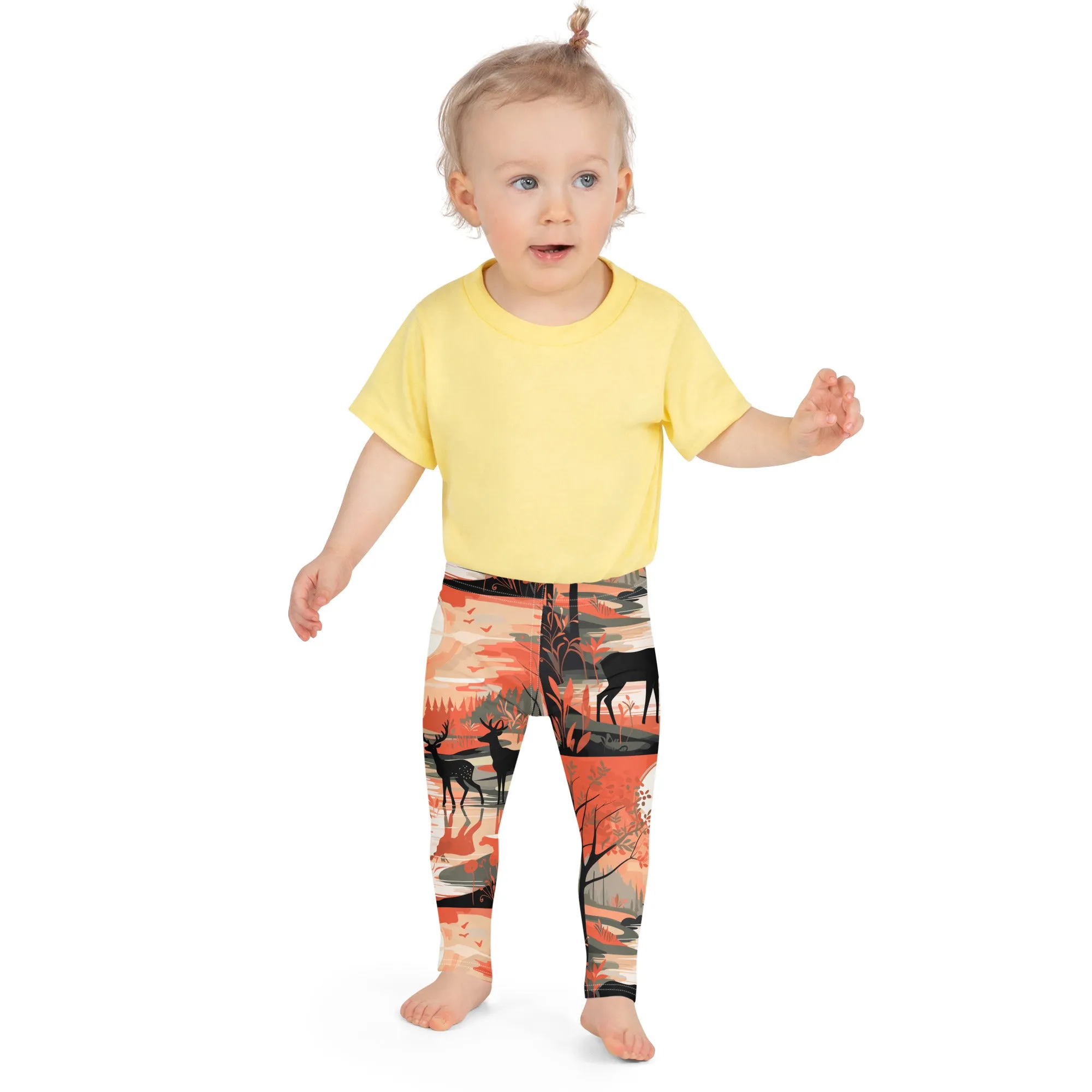 Embrace Nature's Beauty with Girls' Deer Forest Yoga Pants