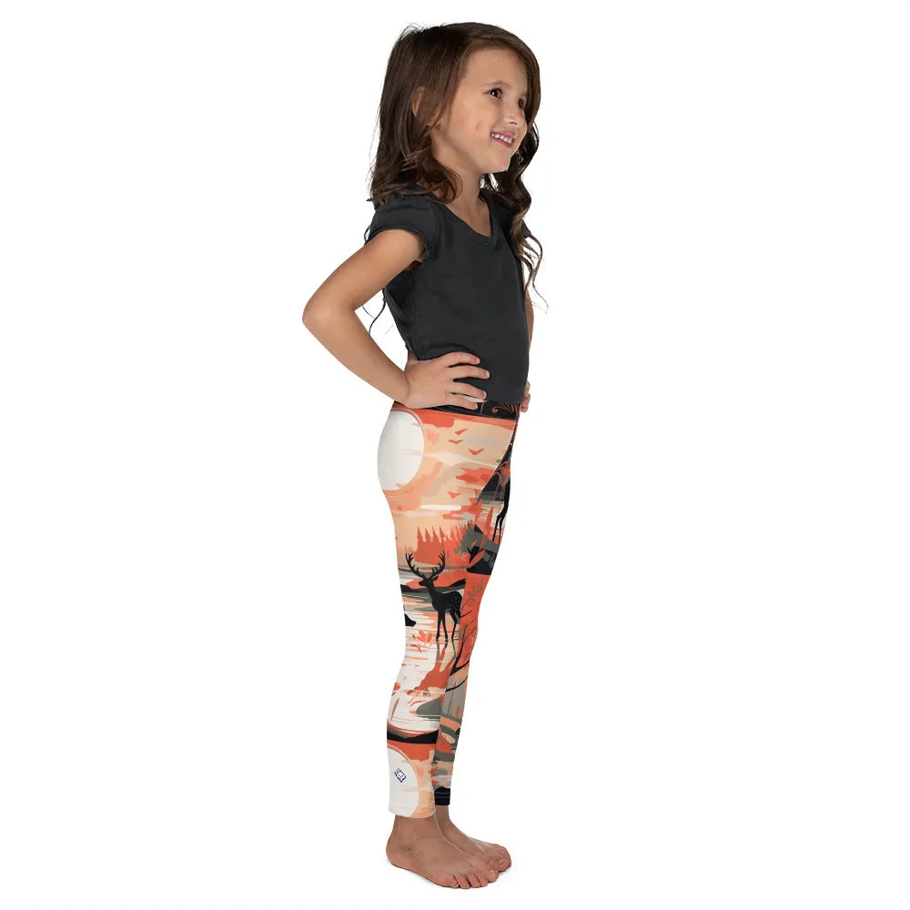 Embrace Nature's Beauty with Girls' Deer Forest Yoga Pants