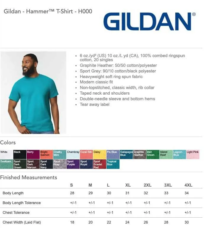 Embroidered Gildan Hammer Heavyweight T-Shirt