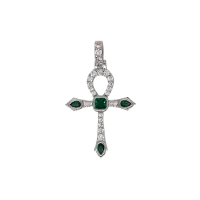 Emerald Stone Ankh Cross