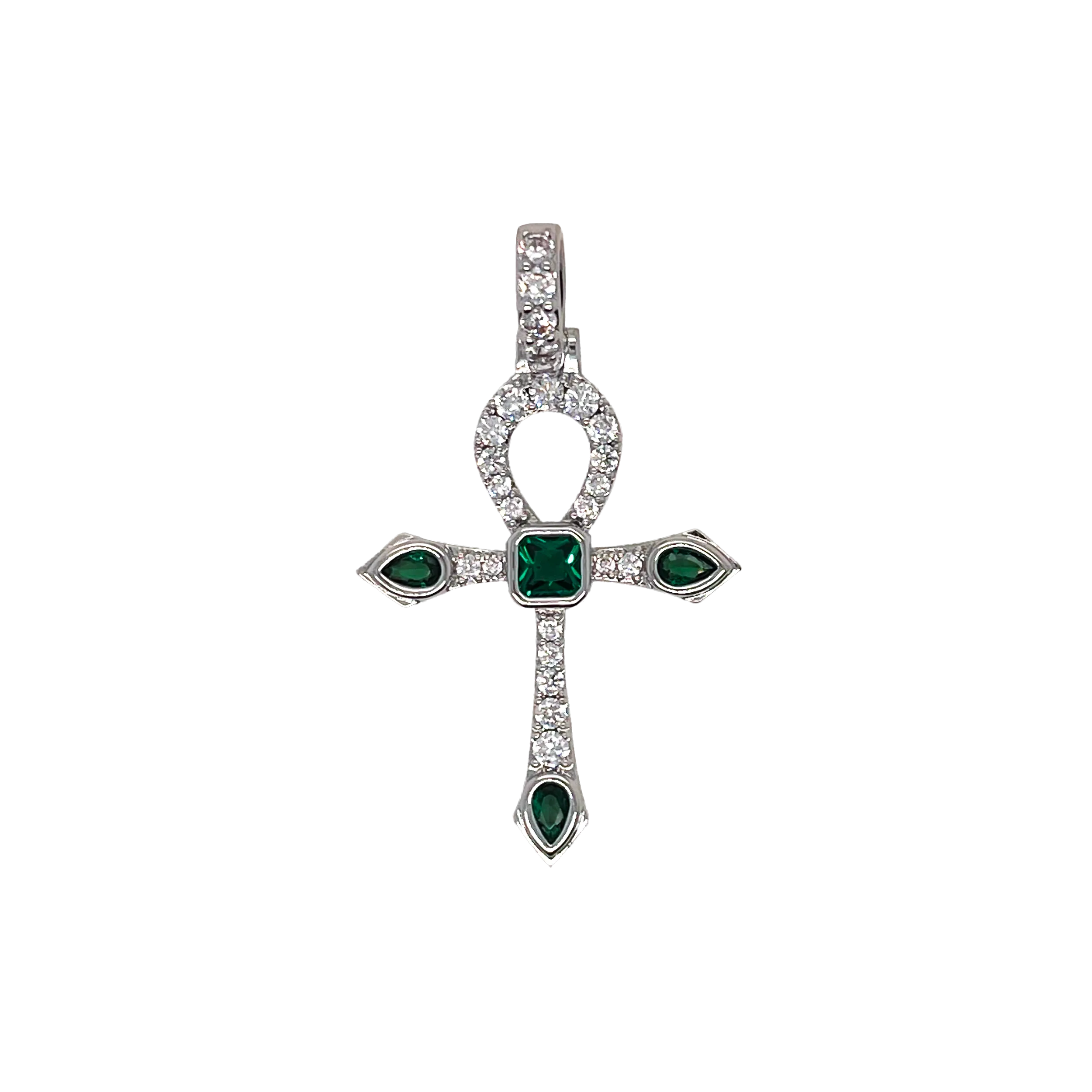 Emerald Stone Ankh Cross