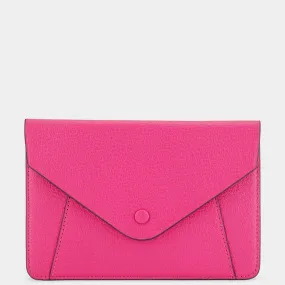 Envelope Passport Holder in Pink Capra