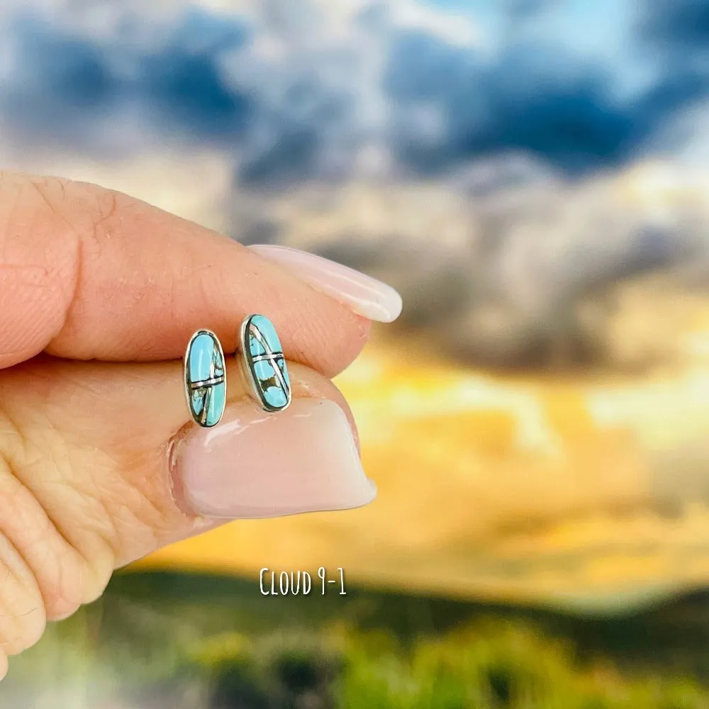 Eunioa: {rectangle turquoise stud earrings}