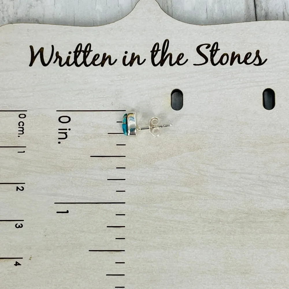 Eunioa: {rectangle turquoise stud earrings}