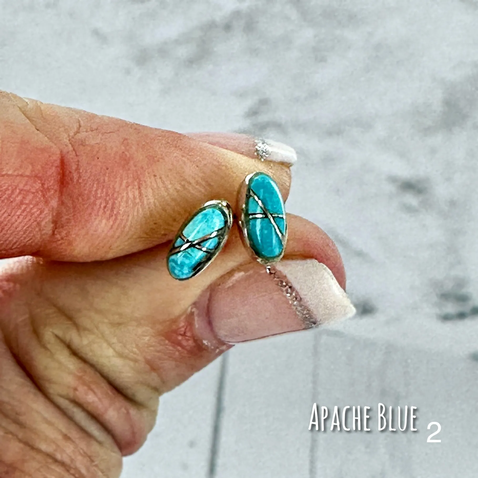 Eunioa: {rectangle turquoise stud earrings}