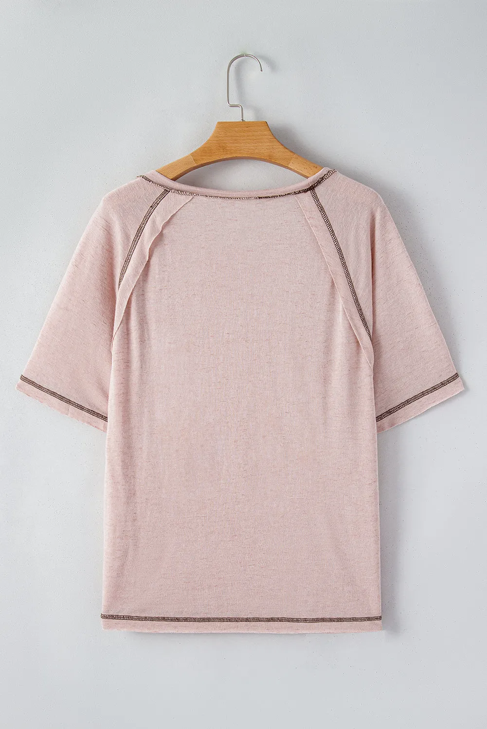 Exposed Seam Detail Loose T-shirt