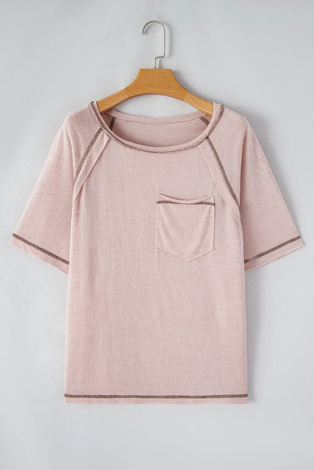 Exposed Seam Detail Loose T-shirt