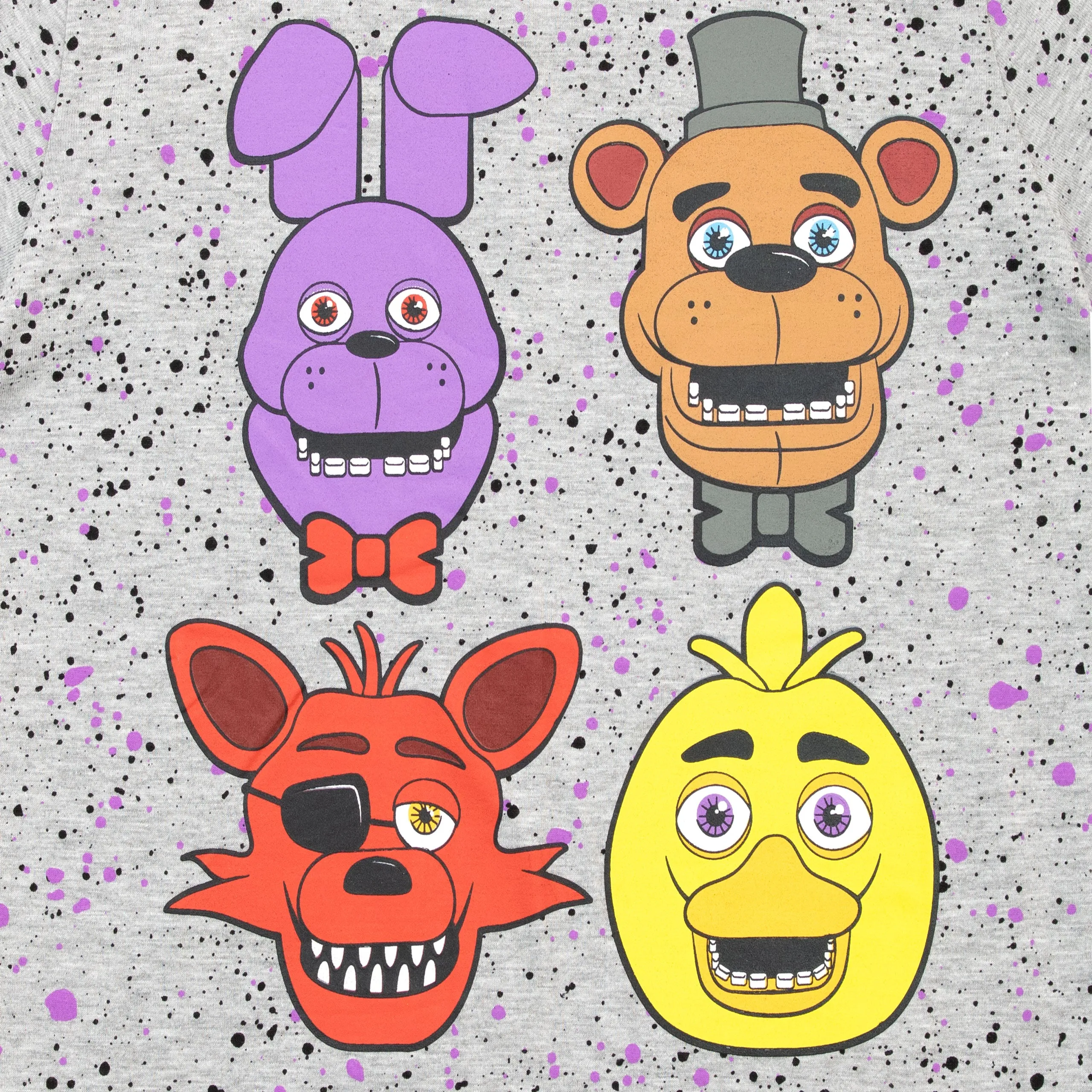 Five Nights At Freddy's T- Shirt - Freddy, Bonnie, Chica & Rockstar Foxy