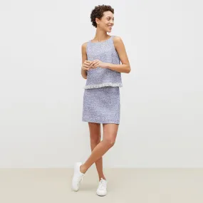 Flaka Top - Cotton Boucle :: Lapis / Ivory