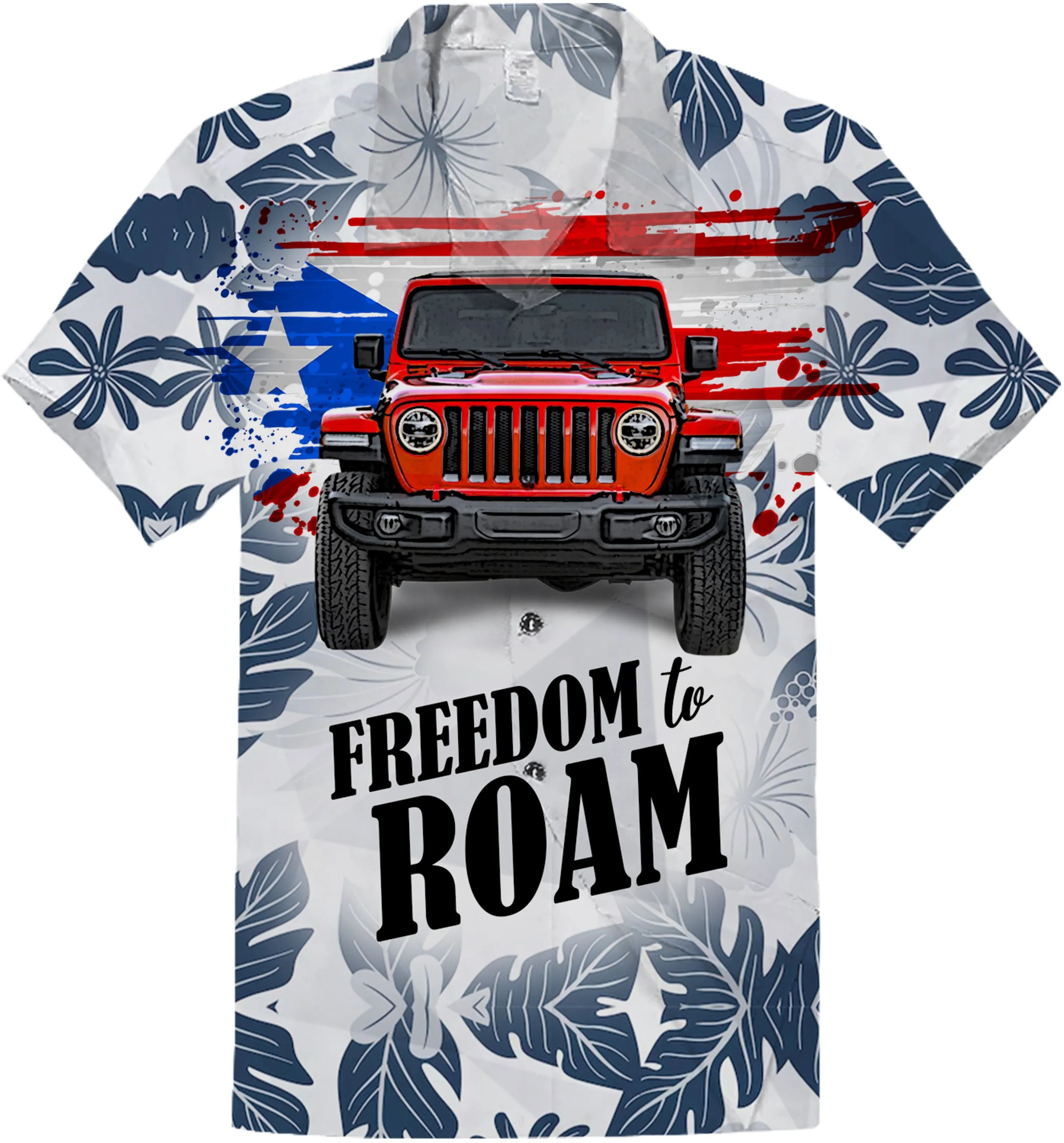 Freedom to Roam - Puerto Rican Flag Hawaiian Shirt