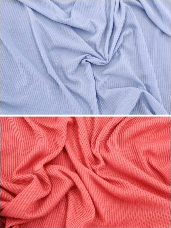 FS591 Poly Cotton Rib Stretch Knit Fabric