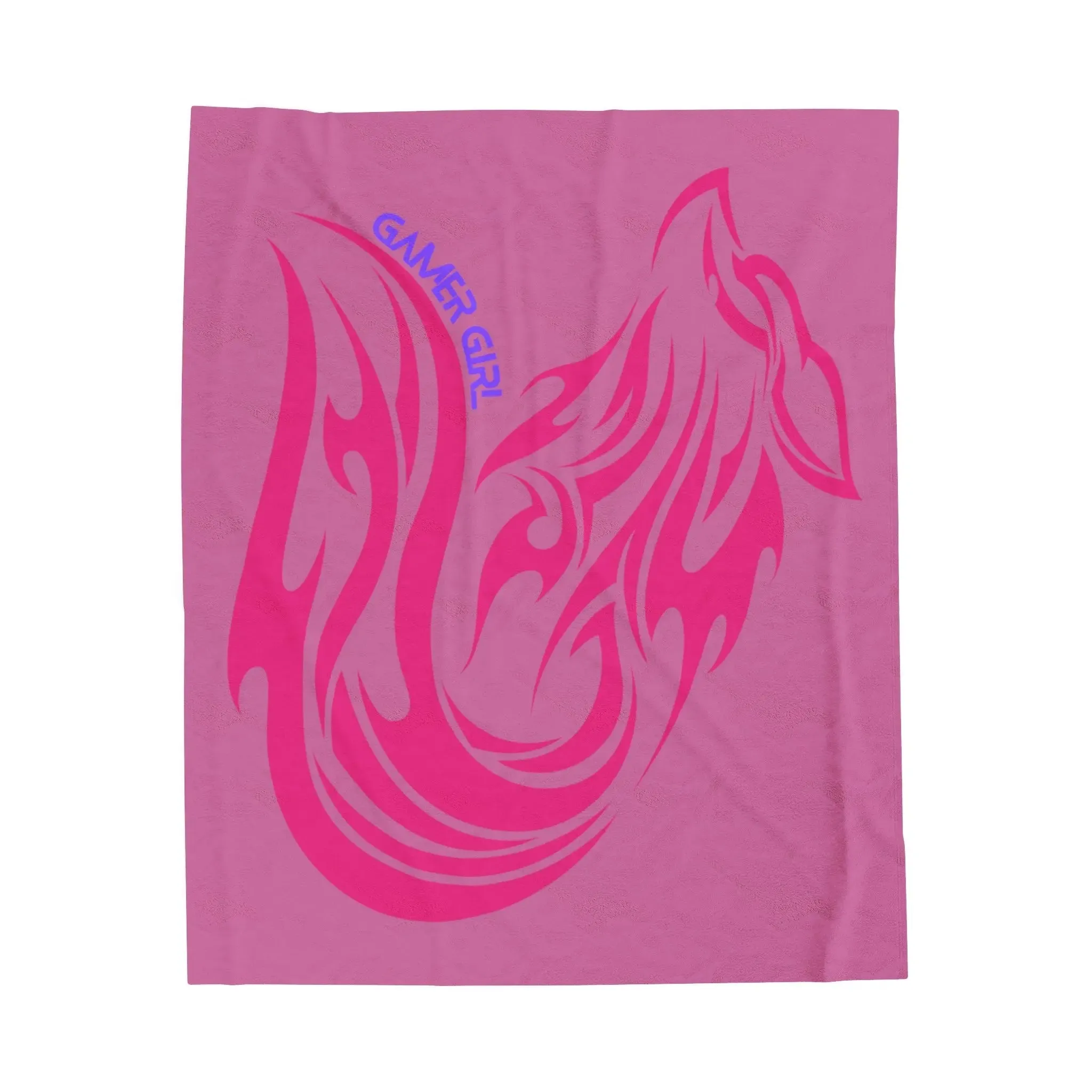 Gamer Girl Pink Fox Velveteen Blanket