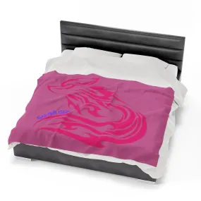 Gamer Girl Pink Fox Velveteen Blanket