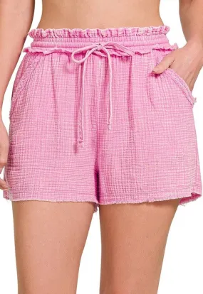 Gauze Drawstring Shorts