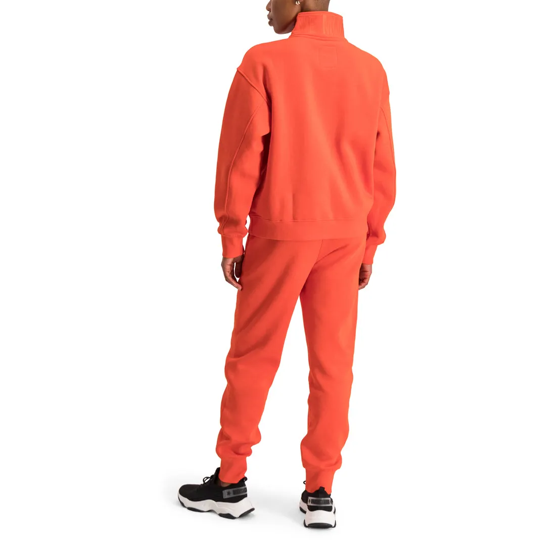 GEMA TANGERINE SWEAT WITH 1/4 ZIP COLLAR