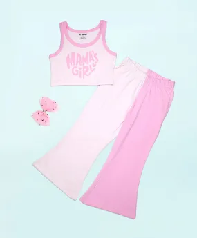 Girls Printed Tank Top & Flared Pants Set