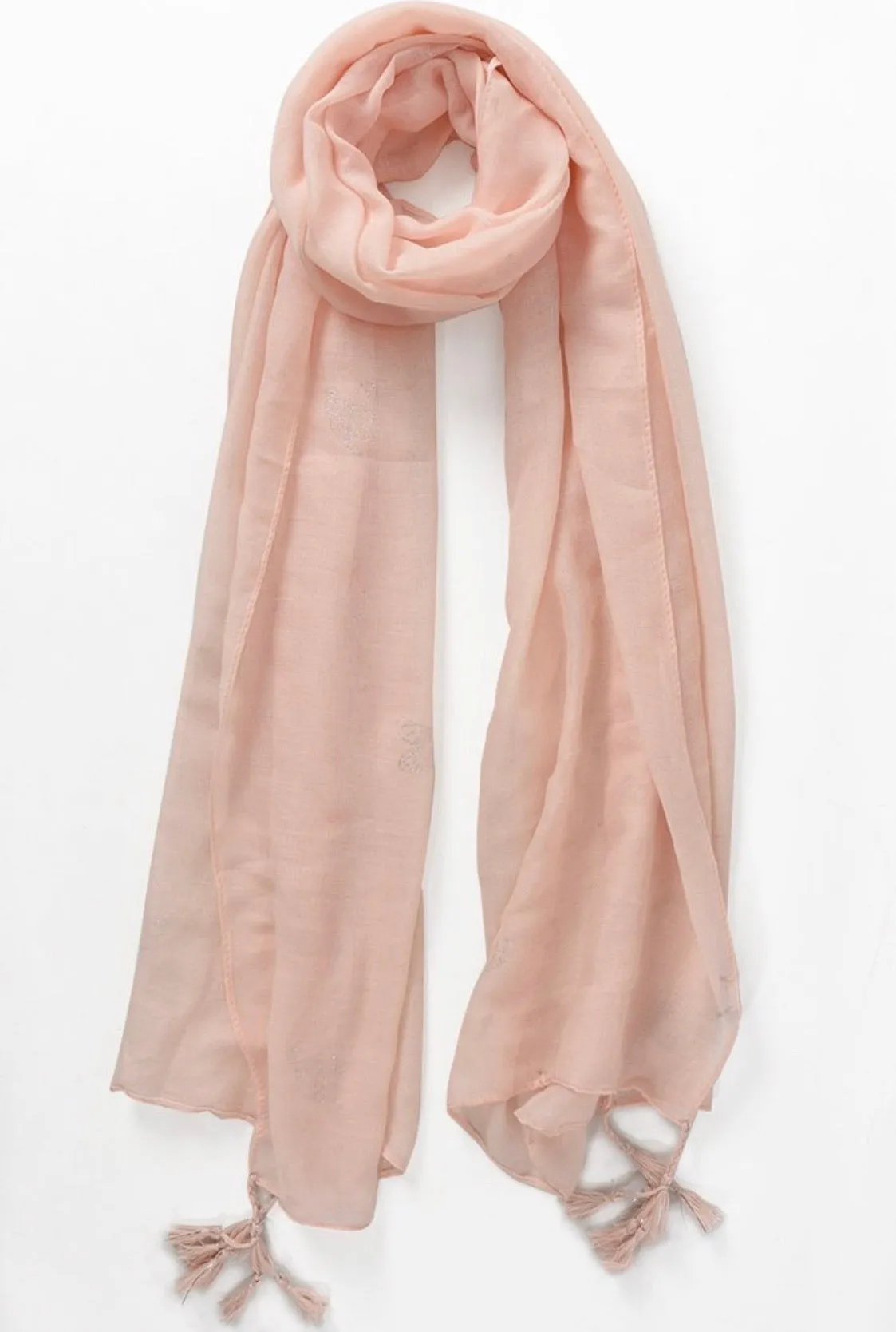 Glitter Heart Scarf - Pink & Silver