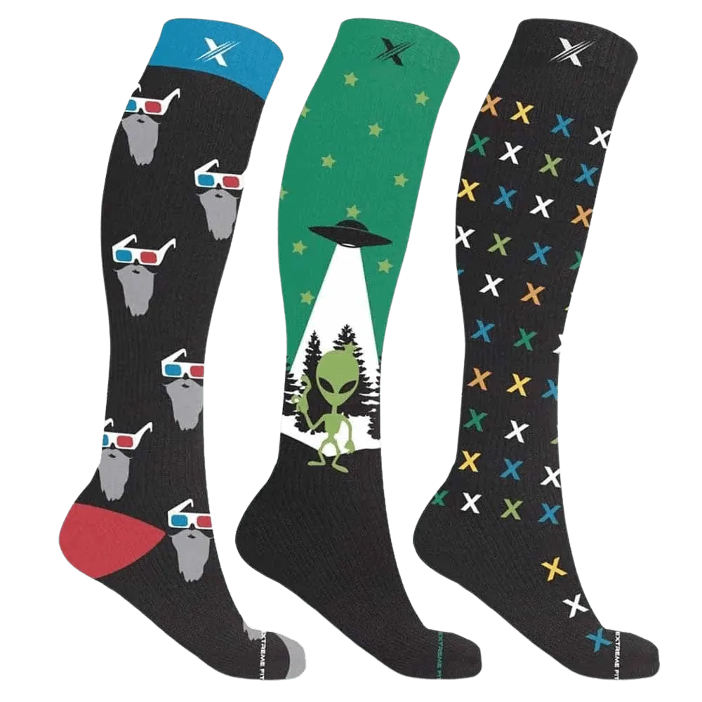 Glow in the Dark Compression Socks (3-Pairs)